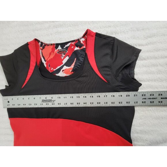 Bollé Womens Red & Black Abstract Print Activewear High Performance Shirt Top XL - Picture 7 of 8